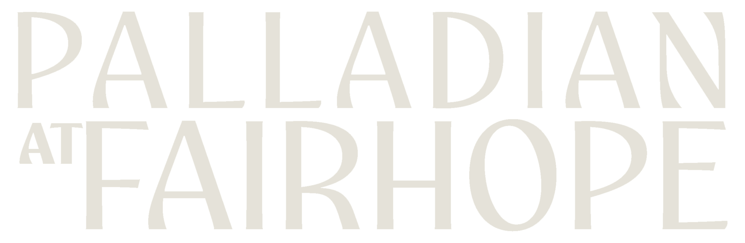 The image features the words "Palladian at Fairhope" in large, bold letters.